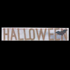 NWT - Meri Meri Happy Halloween Glitter Banner with Bats 45 inches long